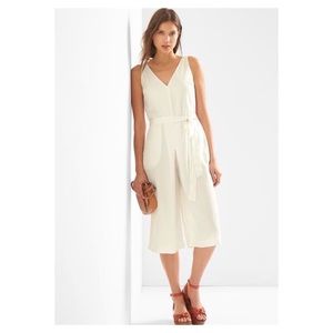 Plus WHITE Tencel Culotte Jumpsuit